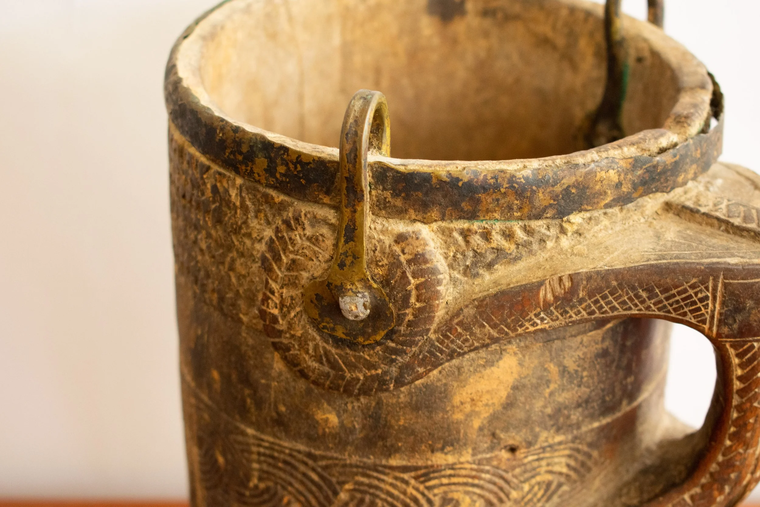 Tibetan Carved Yak Milk Jug — RESIDE
